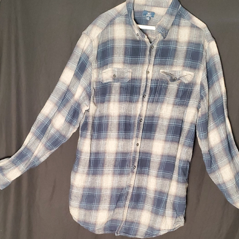 George Blue and White Casual Button Down Shirt